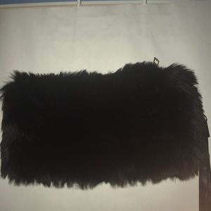 Small Black Fur Clutch/Wristlet